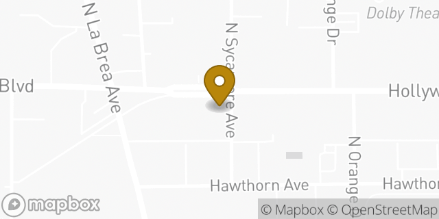 Map showing the location of Buffalo Wild Wings in Los Angeles, CA 90028