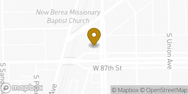 Map showing the location of Chase Bank in Chicago, IL 60620