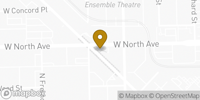 Map showing the location of Starbucks in Chicago, IL 60642