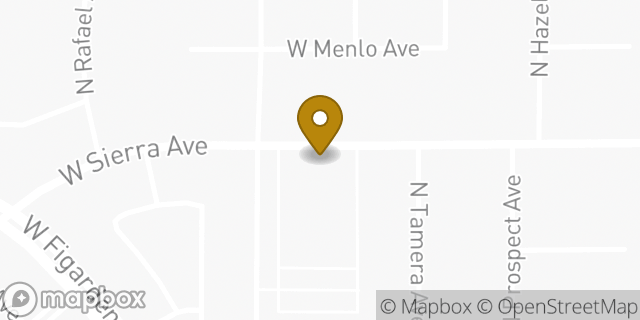 Map showing the location of The Church of Jesus Christ of Latter-day Saints in Fresno, CA 93711