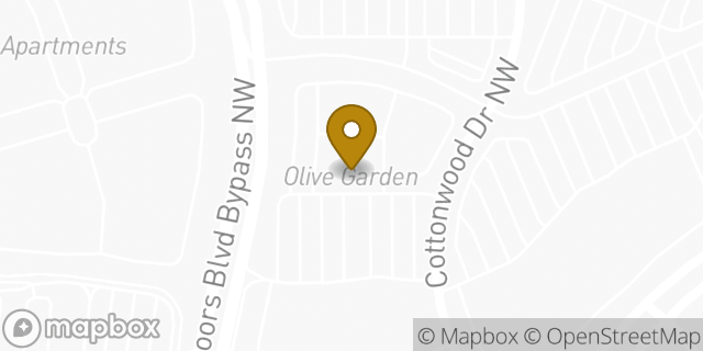 Map showing the location of Olive Garden in Albuquerque, NM 87114