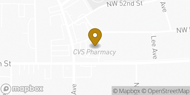 Map showing the location of CVS Pharmacy in Oklahoma City, OK 73118