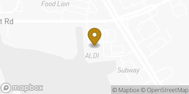 Map showing the location of Aldi in Charlotte, NC 28216