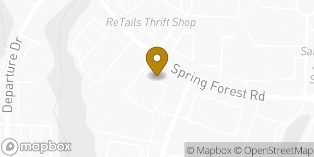 Map showing the location of Penske Truck Rental in Raleigh, NC 27616