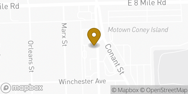 Map showing the location of Chase Mortgage in Detroit, MI 48234