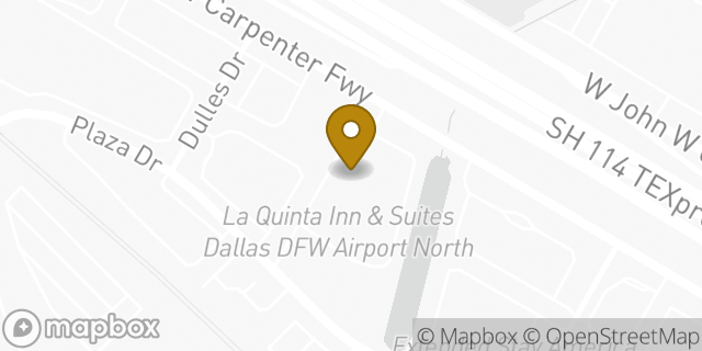Map showing the location of La Quinta Inn and Suites by Wyndham Dallas DFW Airport North in Irving, TX 75063
