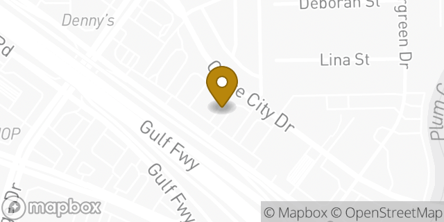 Map showing the location of Starbucks in Houston, TX 77087