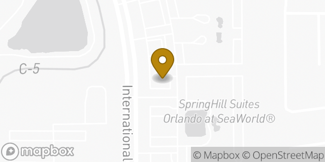 Map showing the location of Buffalo Wild Wings in Orlando, FL 32821