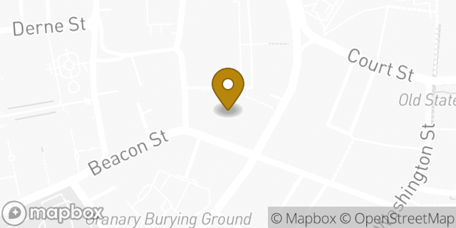 Map showing the location of WeWork One Beacon Street in Boston, MA 02108