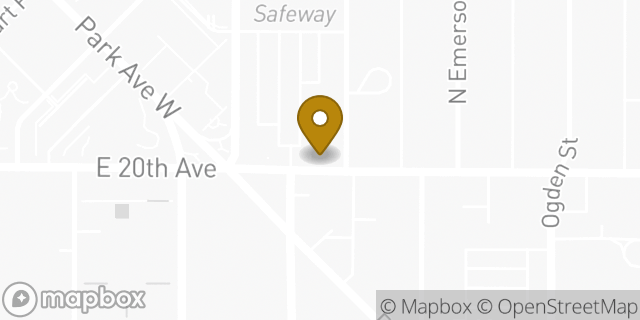 Map showing the location of Subway in Denver, CO 80205
