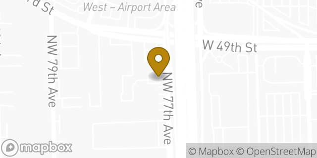 Map showing the location of Enterprise Rent-A-Car in Hialeah Gardens, FL 33016