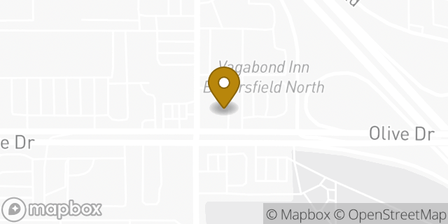 Map showing the location of Starbucks in Bakersfield, CA 93308
