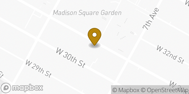 Map showing the location of Avis Car Rental in New York, NY 10001