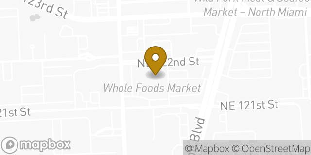 Map showing the location of Whole Foods Market in North Miami, FL 33181