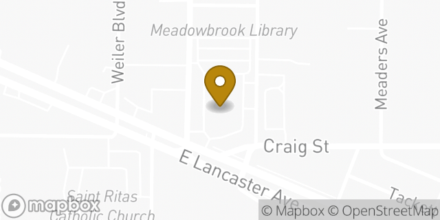 Map showing the location of Bank of America in Fort Worth, TX 76112