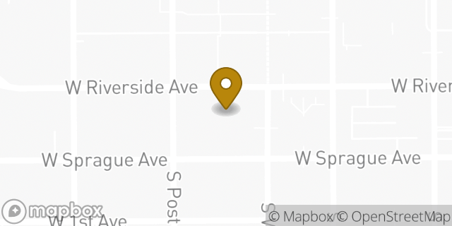 Map showing the location of Subway in Spokane, WA 99201