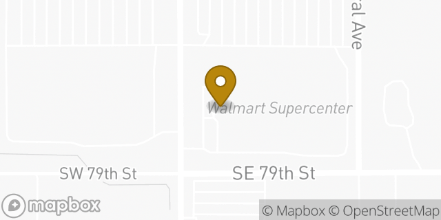 Map showing the location of Walmart in Oklahoma City, OK