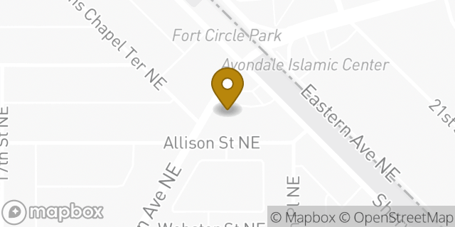 Map showing the location of Subway in Washington, DC 20018