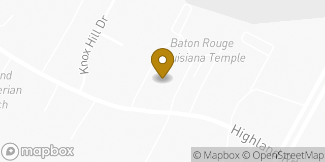 Map showing the location of The Church of Jesus Christ of Latter-day Saints in Baton Rouge, LA 70810