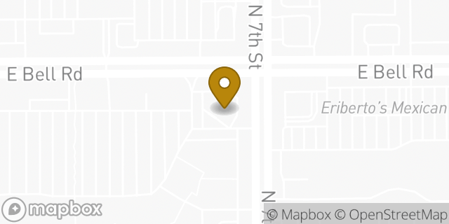 Map showing the location of Bank Of America in Phoenix, AZ 85022