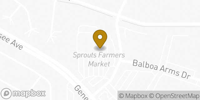 Map showing the location of Sprouts Farmers Market in San Diego, CA 92117