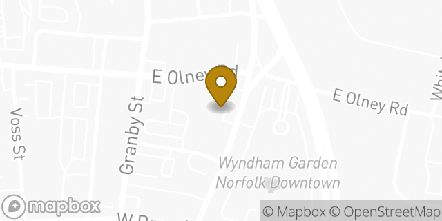 Map showing the location of Enterprise Rent-A-Car in Norfolk, VA 23510