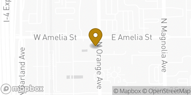 Map showing the location of Dunkin' in Orlando, FL 32801