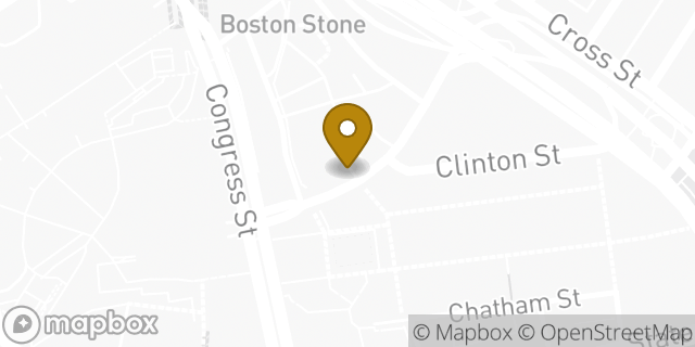 Map showing the location of Dunkin' in Boston, MA 02109
