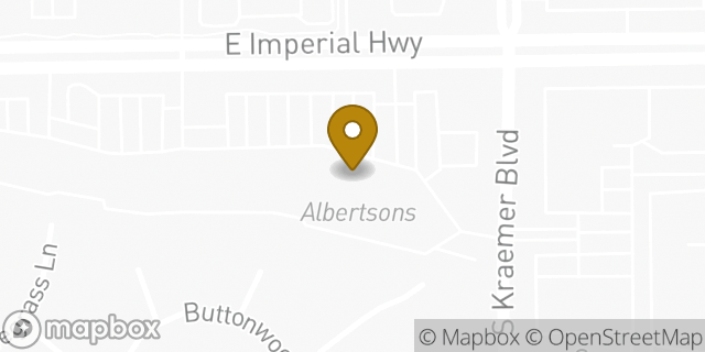 Map showing the location of Albertsons in Brea, CA 92821