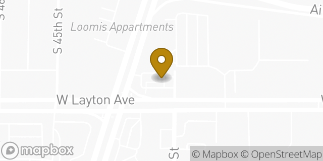 Map showing the location of Starbucks in Greenfield, WI 53220