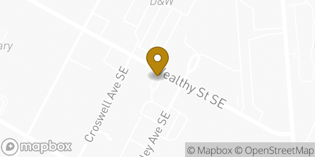 Map showing the location of Starbucks in East Grand Rapids, MI 49506
