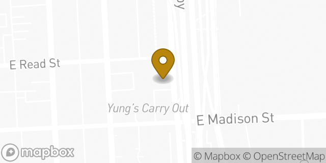 Map showing the location of Dunkin' in Baltimore, MD 21202