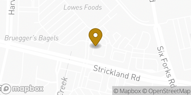 Map showing the location of Chipotle Mexican Grill in Raleigh, NC 27615