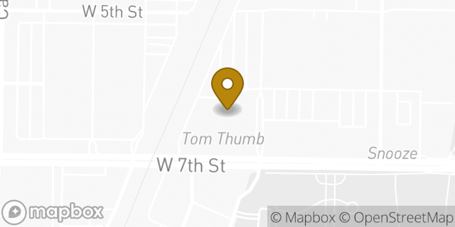 Map showing the location of Tom Thumb in Fort Worth, TX 76107