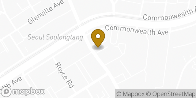 Map showing the location of Dunkin' in Allston, MA 02134