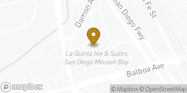 Map showing the location of La Quinta Inn & Suites San Diego Mission Bay in San Diego, CA 92109