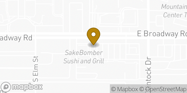 Map showing the location of Bank of America ATM in Tempe, AZ 85282