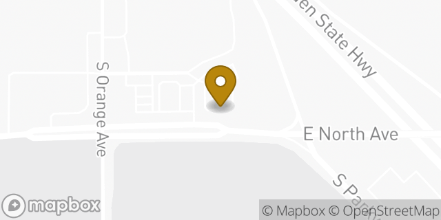 Map showing the location of Starbucks in Fresno, CA 93725