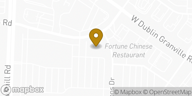 Map showing the location of Chuck E. Cheese in Dublin, OH 43017