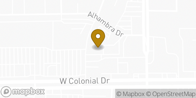 Map showing the location of Chase Bank in Orlando, FL 32808