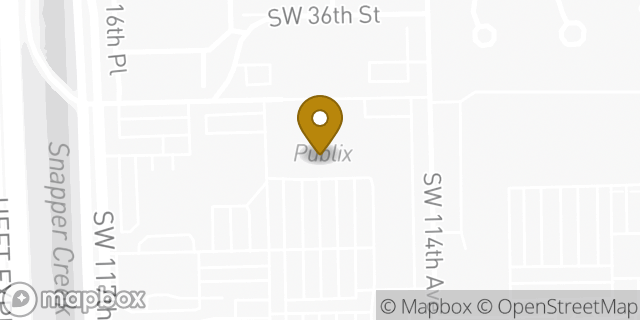 Map showing the location of Publix in Miami, FL 33165