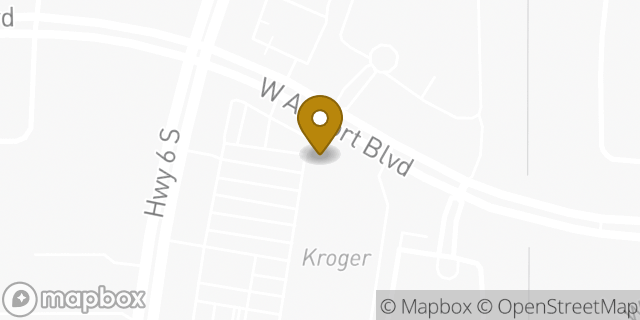 Map showing the location of Papa Johns Pizza in Sugar Land, TX 77498