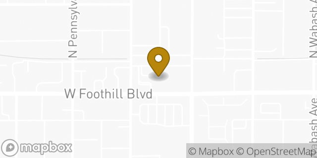 Map showing the location of Bank of America in Glendora, CA 91741