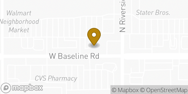 Map showing the location of Subway in Rialto, CA 92376