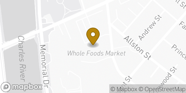 Map showing the location of Whole Foods Market in Cambridge, MA 02139