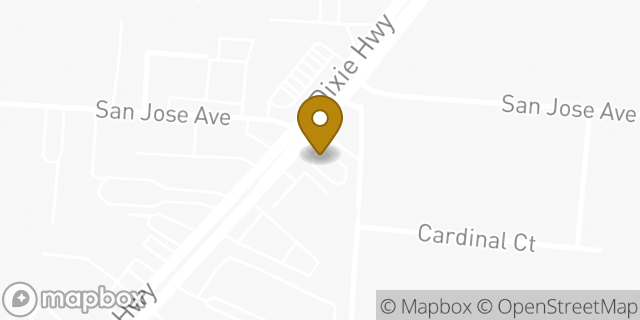 Map showing the location of Dunkin' in Shively, KY 40216