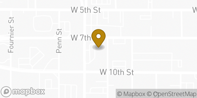 Map showing the location of 7-Eleven in Fort Worth, TX 76102