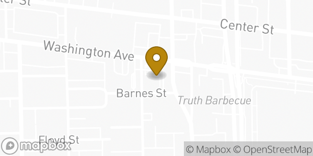 Map showing the location of Bank Of America in Houston, TX 77007