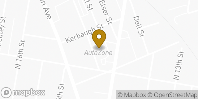 Map showing the location of AutoZone in Philadelphia, PA 19140