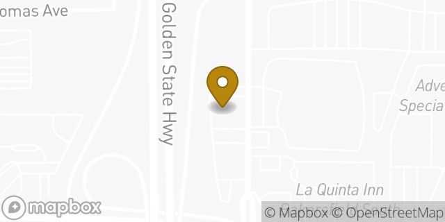 Map showing the location of Starbucks in Bakersfield, CA 93308